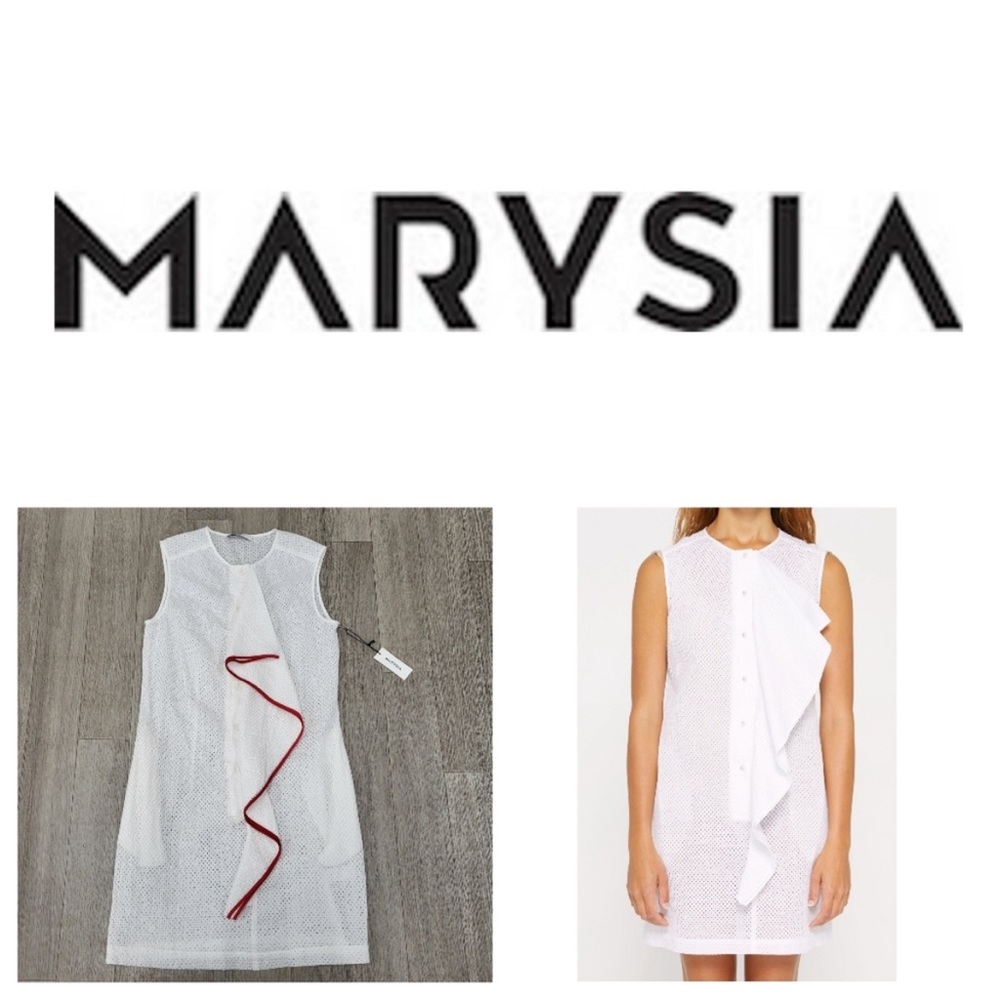 NWT Marysia Swim Resort Crystal Cove Dress in White / Red. MSRP $464. Size XS
